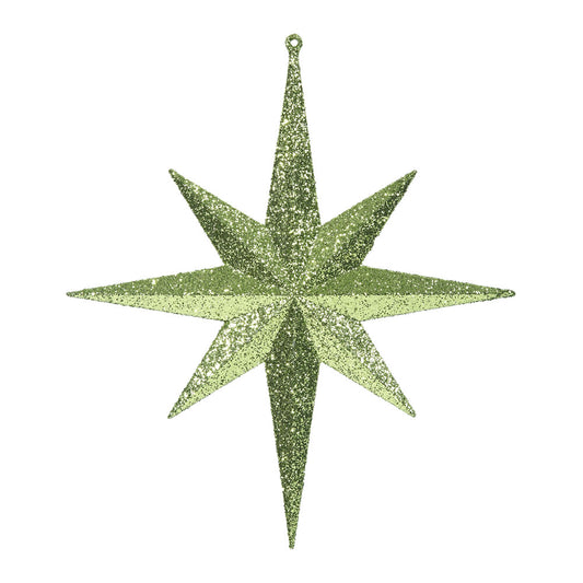 Vickerman 12" Lime Iridescent Glitter Bethlehem Star Christmas Ornament 2 per Box