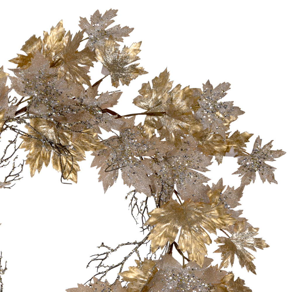 Vickerman 30" Champagne Maple Leaf Artificial Christmas Wreath Unlit