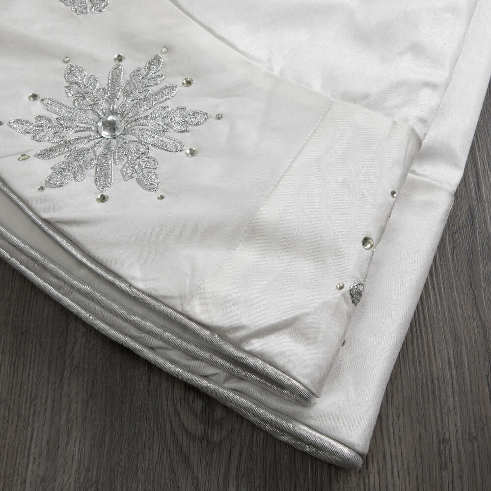 Vickerman 52" White Snowflake Christmas Tree Skirt