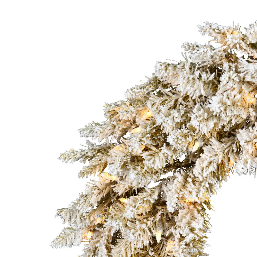 Vickerman 30" Frosted Gold Artificial Christmas Wreath Warm White Dura-lit LED Lights