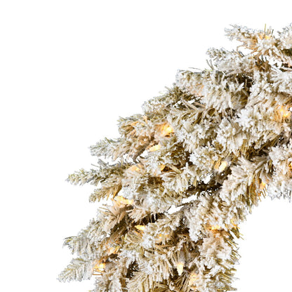 Vickerman 30" Frosted Gold Artificial Christmas Wreath Warm White Dura-lit LED Lights