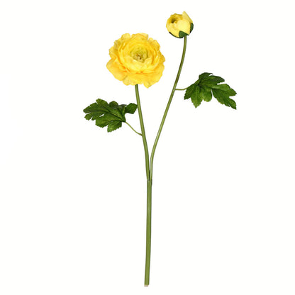 Vickerman 19" Artificial Yellow Ranunculus Stem 6 per Bag