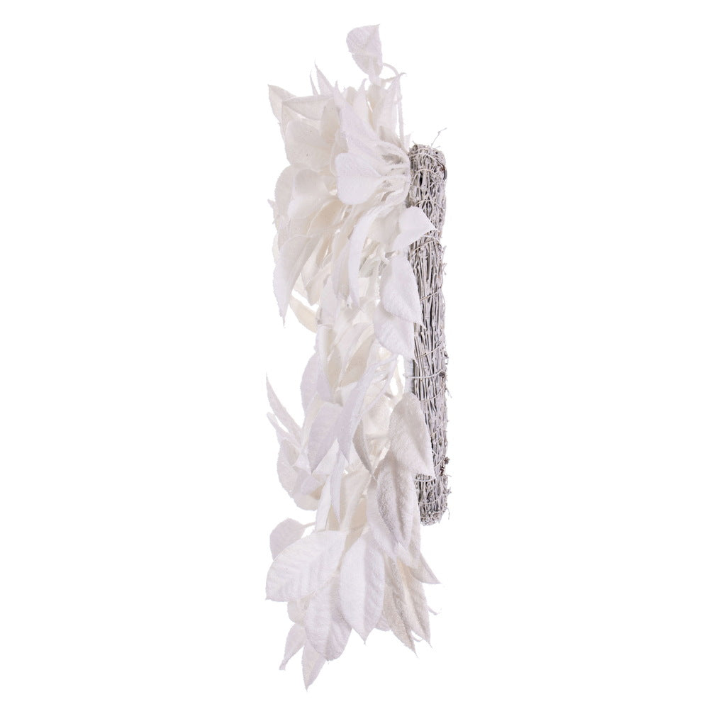 Vickerman 24" White Artificial Gardenia Snowy Wreath.