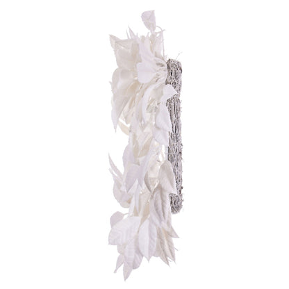 Vickerman 24" White Artificial Gardenia Snowy Wreath.