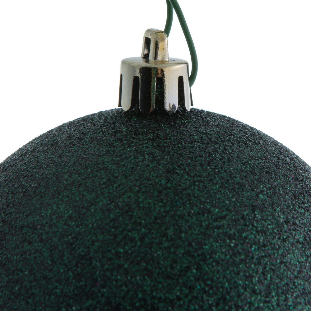 Vickerman 3" Midnight Green Glitter Ball Ornament 12 per Bag