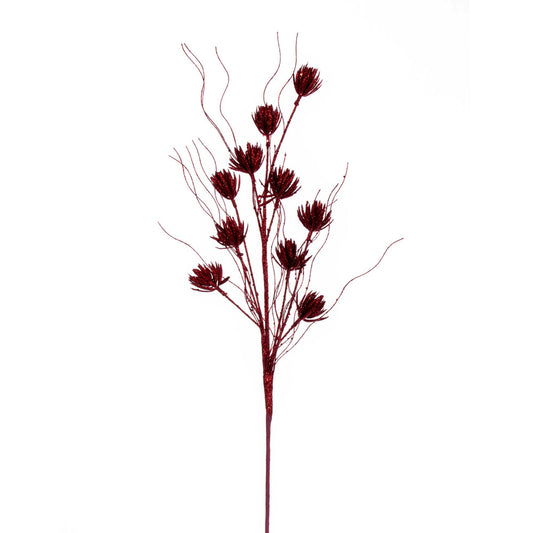 Vickerman 30" Red Mini Flower Glitter Spray 6 per bag.