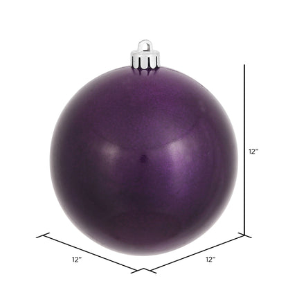 Vickerman 12" Plum Candy Ball Ornament