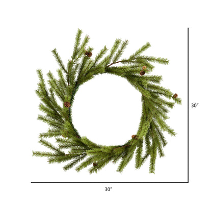 Vickerman 30" Vernon Pine Artificial Christmas Wreath Unlit
