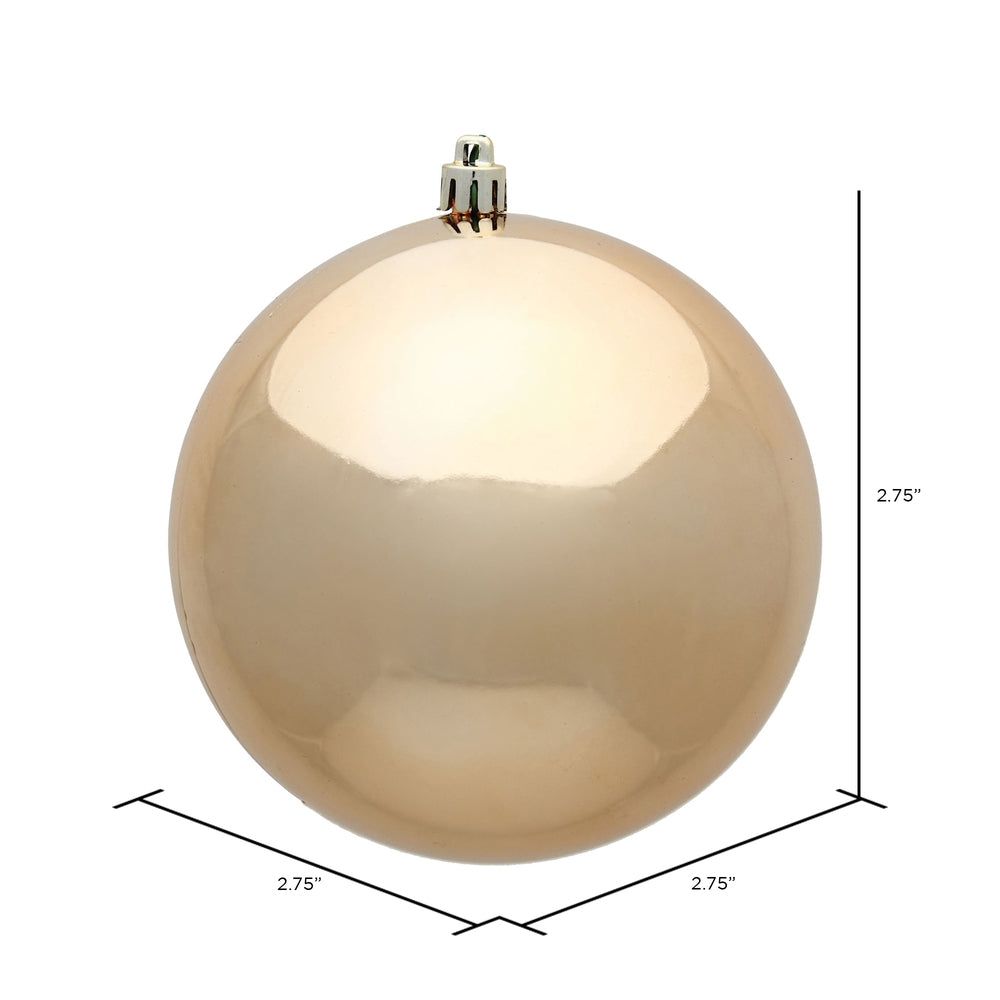 Vickerman 2.75" Café Latte Shiny Ball Ornament 12 per Bag