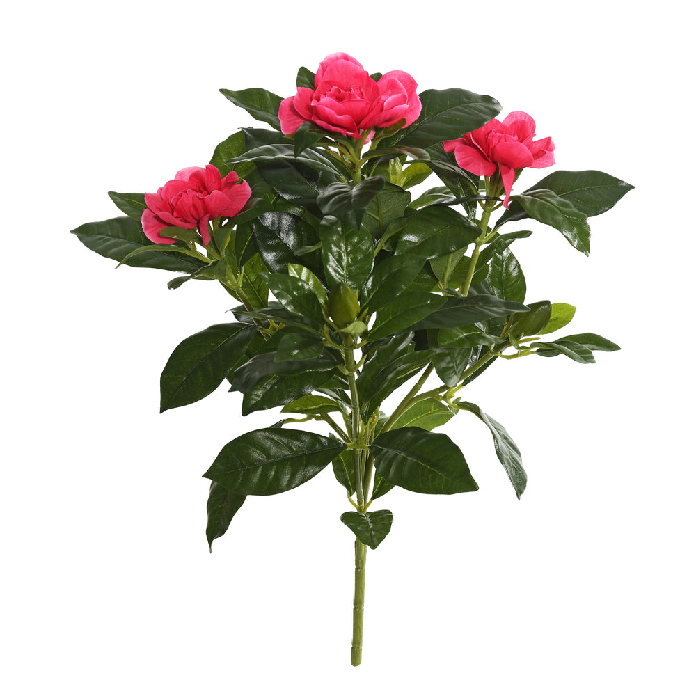 Vickerman 14.5" Artificial Beauty Polyester Gardenia Flower Bush.