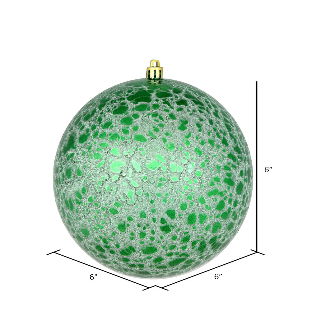 Vickerman 6" Green Crackle Ball Ornament 4 per Bag