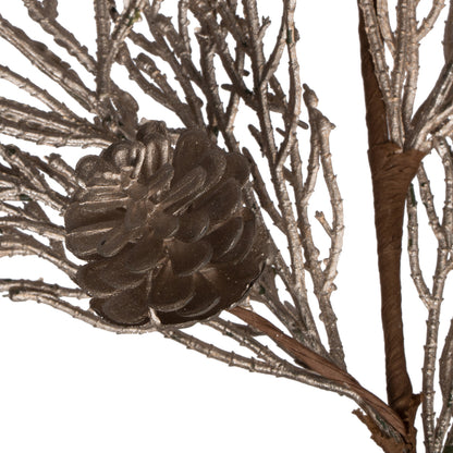 Vickerman 36" Champagne Glitter Pine Cone Artificial Christmas Spray. Includes 3 sprays per pack.