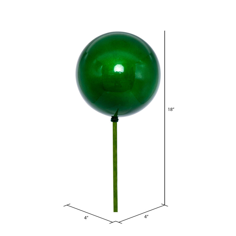 Vickerman 4" x 18" Green Pearl Ball Ornament Stick 6 per bag.