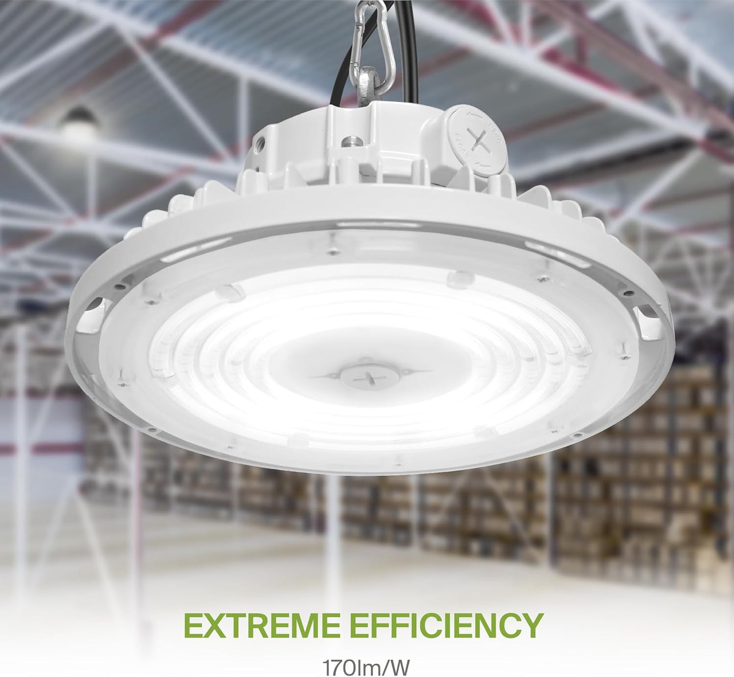 ASD Lighting LED UFO High Bay with Q-base Power Adjustable 100/150/200W 120-277V CCT Selectable 3000/4000/5000K Dimmable White UL DLC Premium
