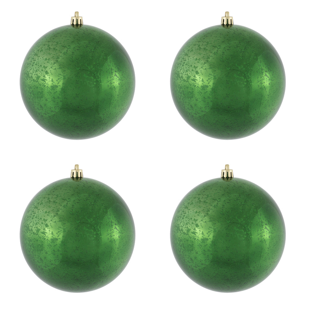Vickerman 4.75" Emerald Shiny Mercury Ball Ornament 4 per Bag