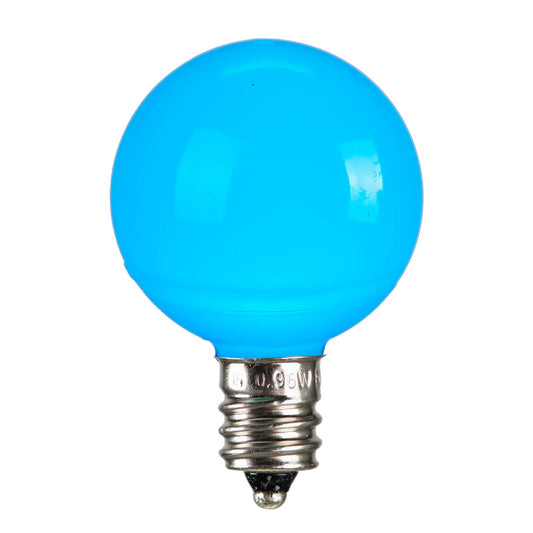 Vickerman G40 Teal Ceramic LED Nickel Base Bulb E12120V .6 Watts Dimmable 25 Bulbs per Pack