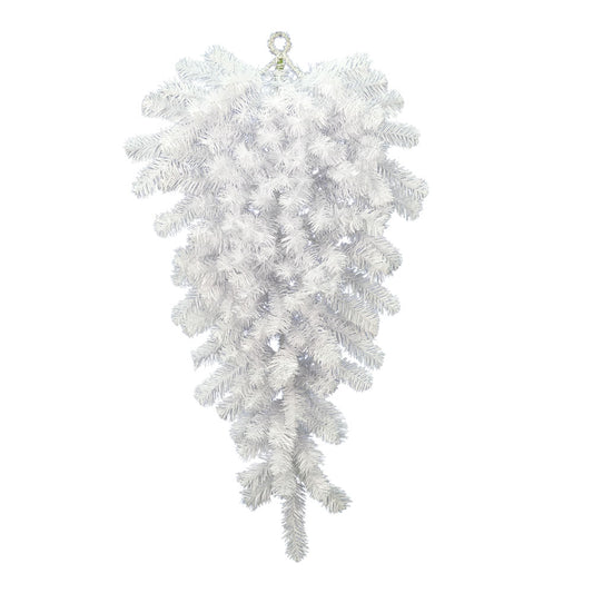 Vickerman 30" Crystal White Spruce Artificial Christmas Teardrop Unlit
