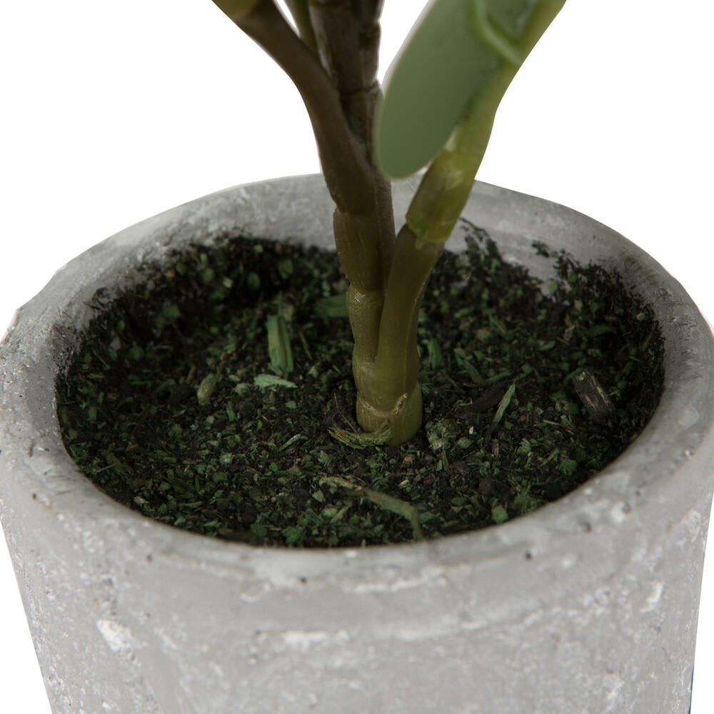 Vickerman 11" Green Artificial Fiddle Leaf Fig Plant in Pot.