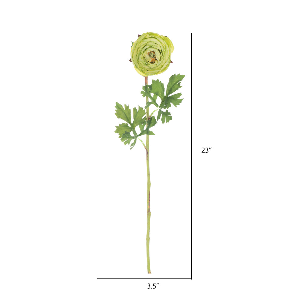 Vickerman 23" Artificial Green Ranunculus Stem Set of 4
