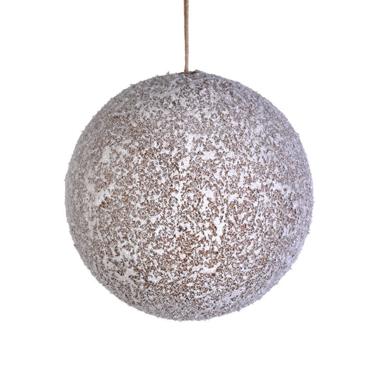 Vickerman 4.75" Glitter Frosted Beige Ball Ornament 3 per Bag