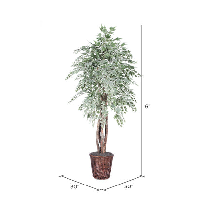 Vickerman 6' Artificial Silver Maple Executive Rattan Basket.