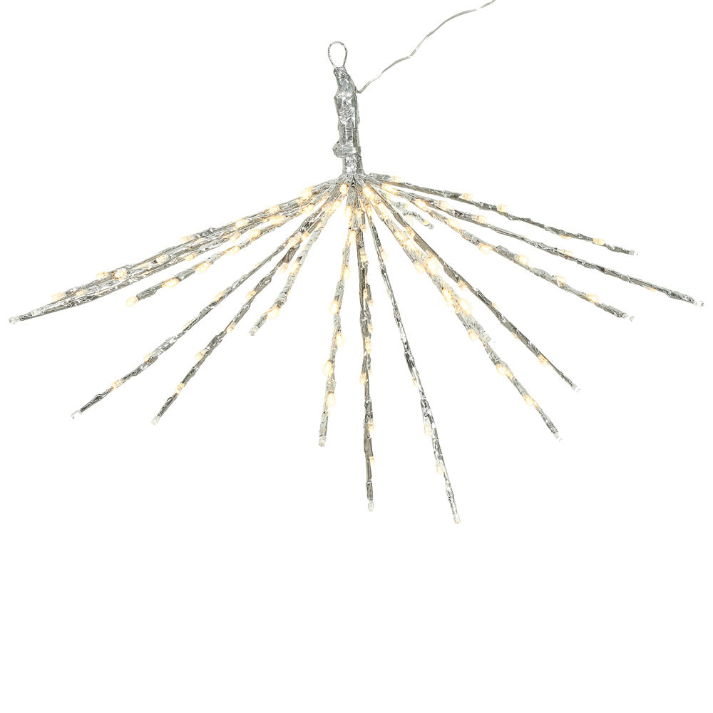 Vickerman 160Lt Warm White 24" Silver Twinkle Starburst Twinkle Bulbs.