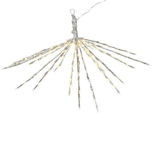 Vickerman 160Lt Warm White 24" Silver Twinkle Starburst Twinkle Bulbs.