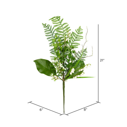 Vickerman 21" Artificial White Mini Flower Green Spray. Includes 4 sprays per pack.