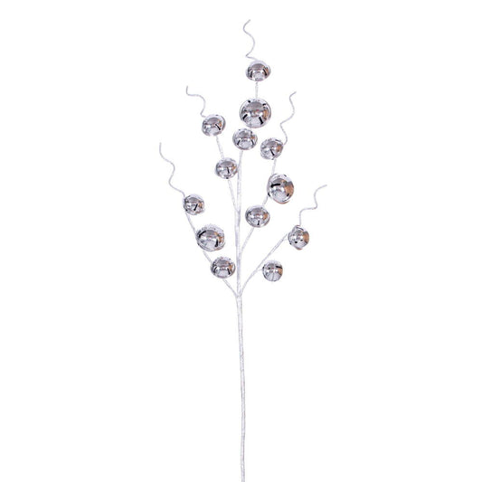 Vickerman 33" Silver Metal Jingle Bell Spray 2 per bag