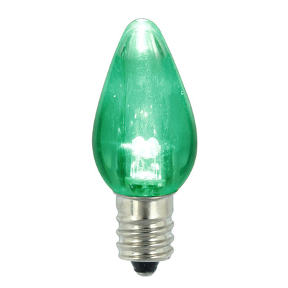 Vickerman C7 Transparent Plastic LED Green Dimmable Bulb 25 per bag