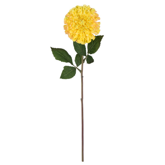 Vickerman 24" Artificial Yellow Zinnia Stem Set of 3