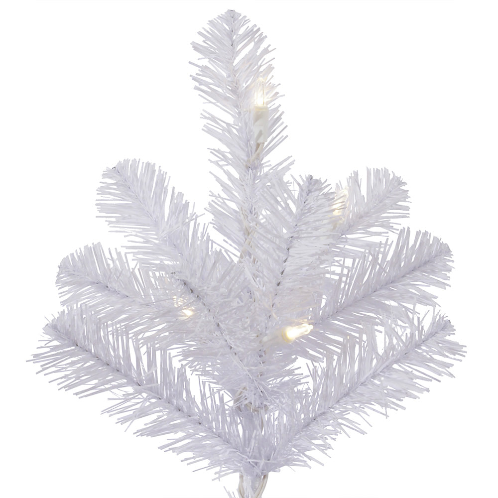 Vickerman 7.5' Crystal White Pine Slim Artificial Christmas Tree Pure White LED Lights