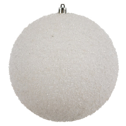 Vickerman 6" White Beaded Ball Ornament 4 per Bag