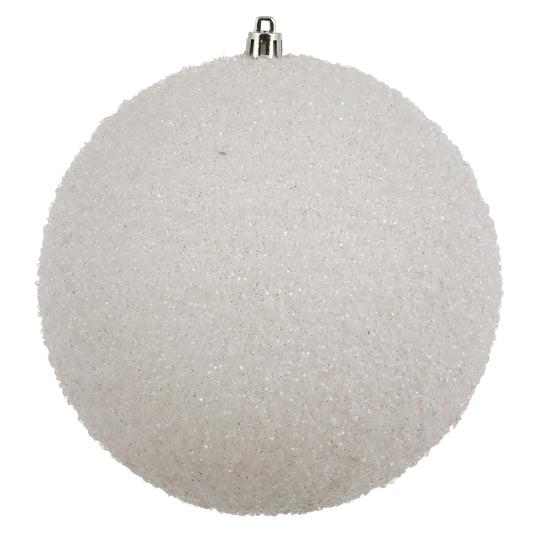Vickerman 6" White Beaded Ball Ornament 4 per Bag