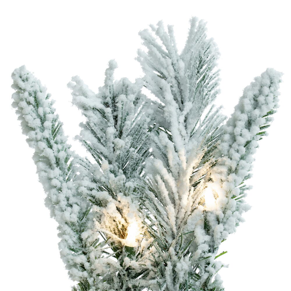 Vickerman 9' Snow Ridge Artificial Christmas Garland Pure White LED Lights