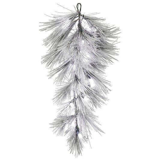 Vickerman 42" Flocked Alder Long Needle Pine Artificial Christmas Teardrop Warm White C7 LED Lights