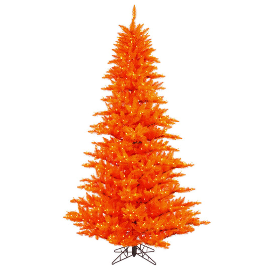 Vickerman 7.5' Orange Fir Artificial Christmas Tree Orange  Dura-lit LED Lights