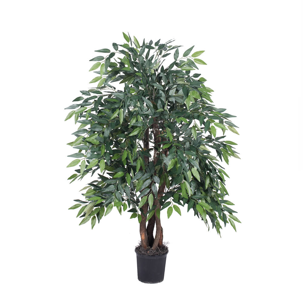 Vickerman 4' Artificial Green Smilax Extra Full Bush Black Plastic Pot.