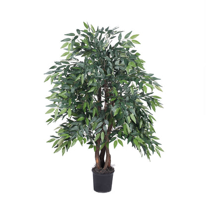 Vickerman 4' Artificial Green Smilax Extra Full Bush Black Plastic Pot.