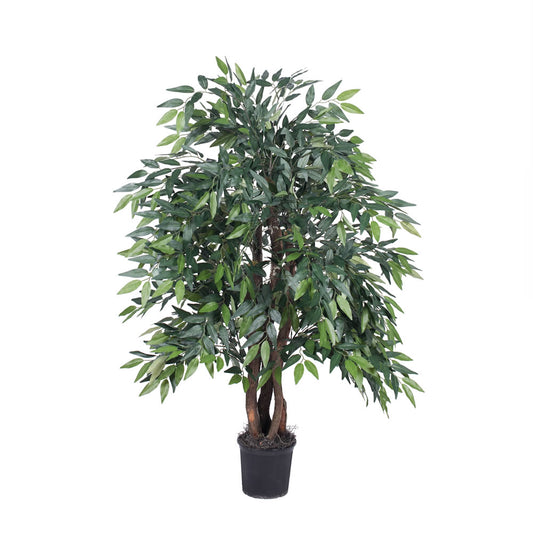 Vickerman 4' Artificial Green Smilax Extra Full Bush Black Plastic Pot.