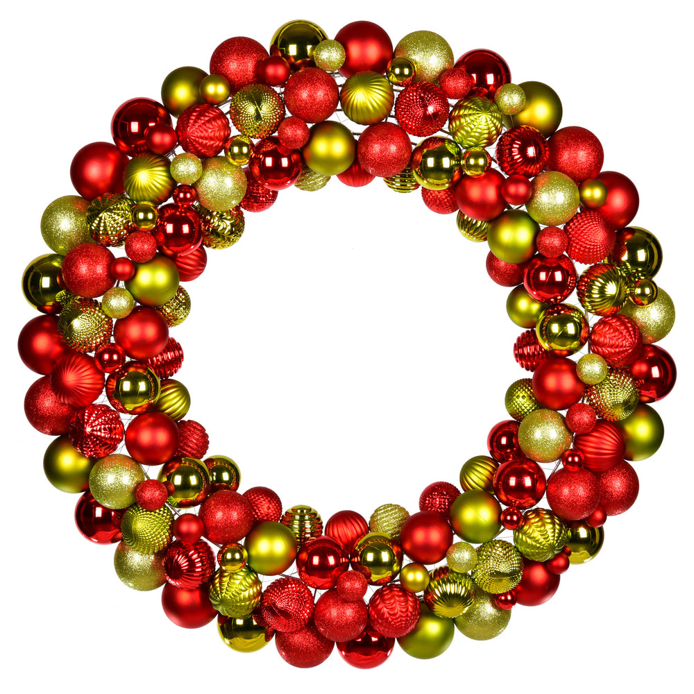 Vickerman 24" Red-Lime Assorted Ornament Wreath