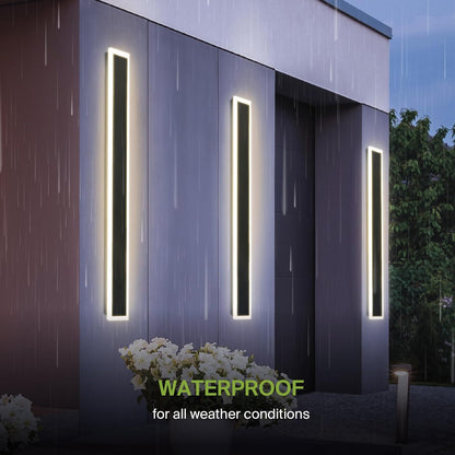 ASD Lighting LED Outdoor Wall Sconce 48" 36W CCT Selectable Dimmable 3000/4000/5000K Black ETL