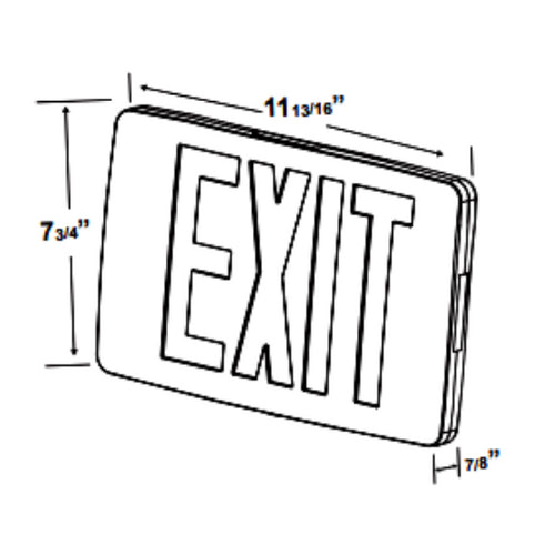 Westgate Thin Die Cast, Sf, Green, Battery Backup, Black Face, Black Body, LED Exit & Emergency Lighting