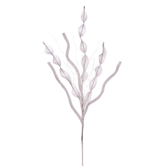 Vickerman 34" White Multi Spiral Glitter Spray 4 per bag.