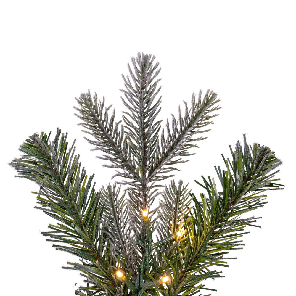 Vickerman 9' x 14" Frosted Douglas Fir Artificial Garland with Warm White LED Lights.