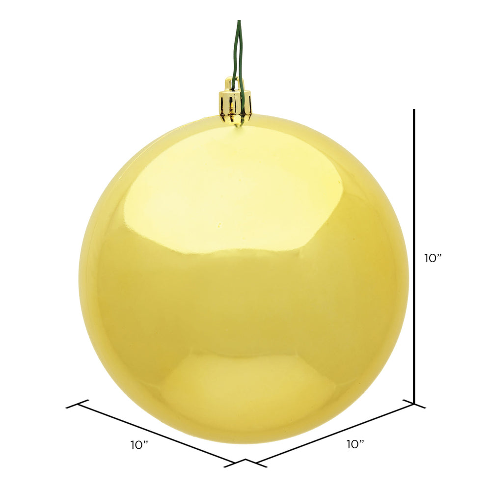 Vickerman 10" Honey Gold Shiny Ball Ornament