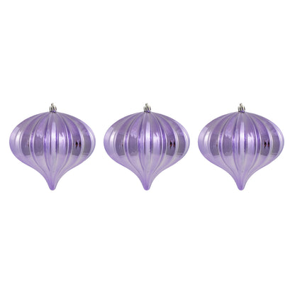 Vickerman 5.7" Lavender Shiny Onion Christmas Ornament UV Treated with Drilled and Wired Cap 3 per bag