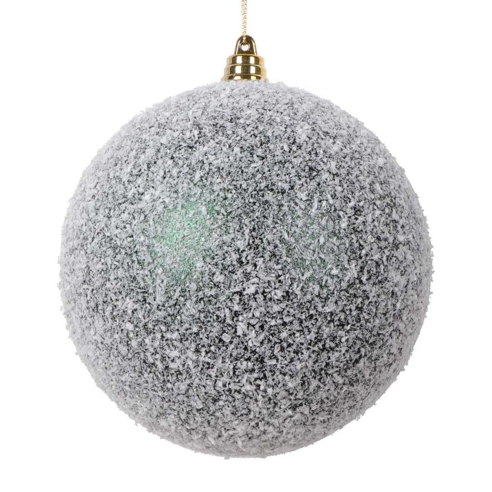 Vickerman 4.75" Midnight Green Matte Snow Covered Ornament 4 per bag.