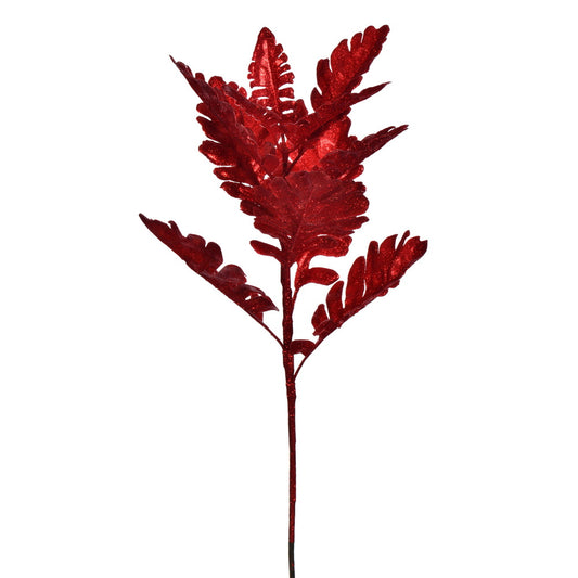 Vickerman 19" Red Artificial Dusty Miller Glitter Spray 3 per bag.