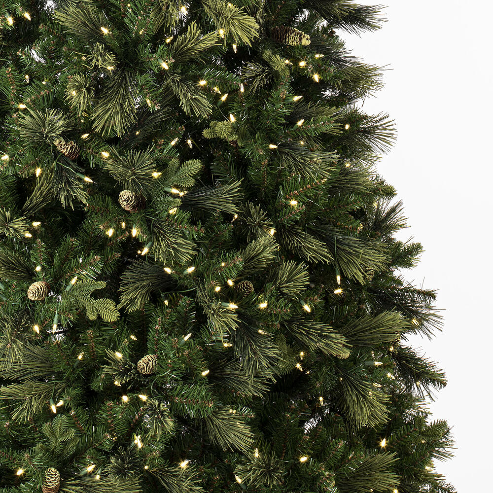 Vickerman 9' x 74" Emerald Mixed Fir Artificial Christmas Tree with Warm White LED Lights.